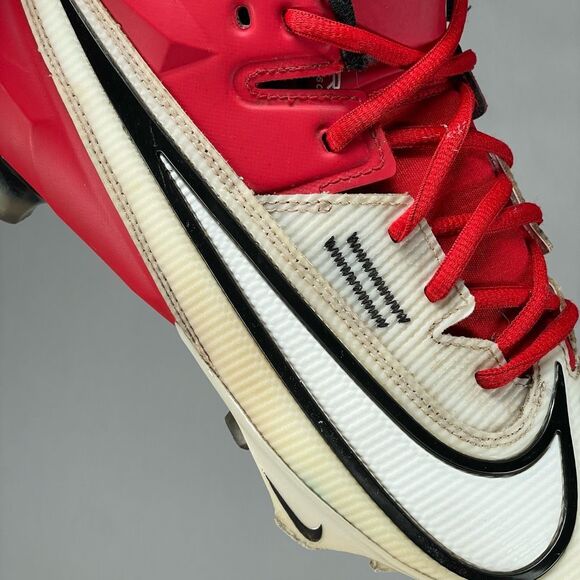 Nike Vapor Edge Elite 360 2 Low Mens 9.5 University Red White Football Cleats - Picture 4 of 10